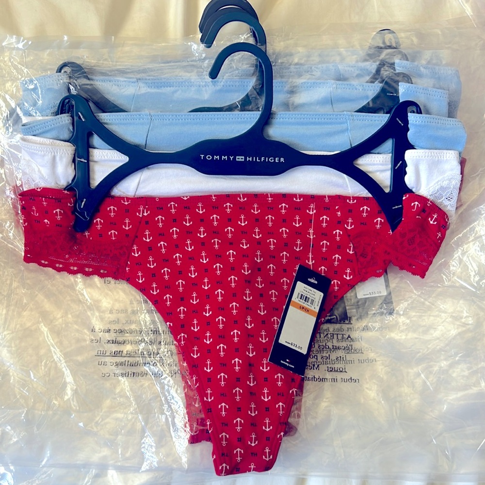 Tommy Hilfiger women’s Logo Band Mix Thong 3-Pack $33